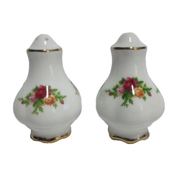 Vintage Royal Albert Old Country Roses Bone China Salt & Pepper Shakers Eng1962 - Picture 1 of 6